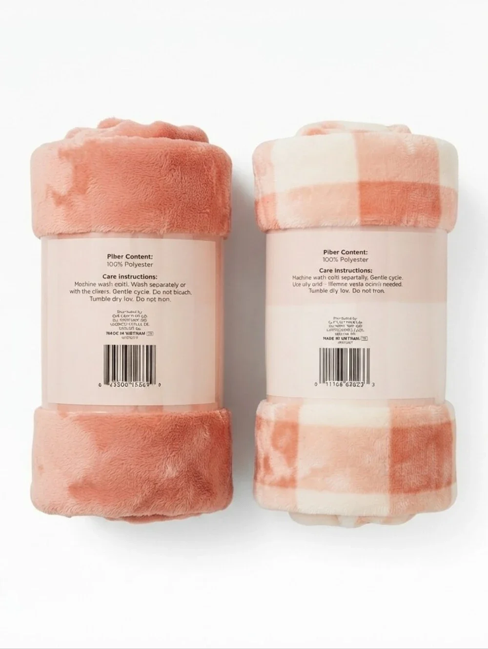 NWT Comfort Bay Soft Throw Blanket Bundle - Set of 2 (Pink)